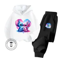 Ensemble de sweat à capuche de sport Kawaii pour garçons et filles, point de dessin animé, vêtements de haute qualité, bon marché, mode, automne, hiver 1